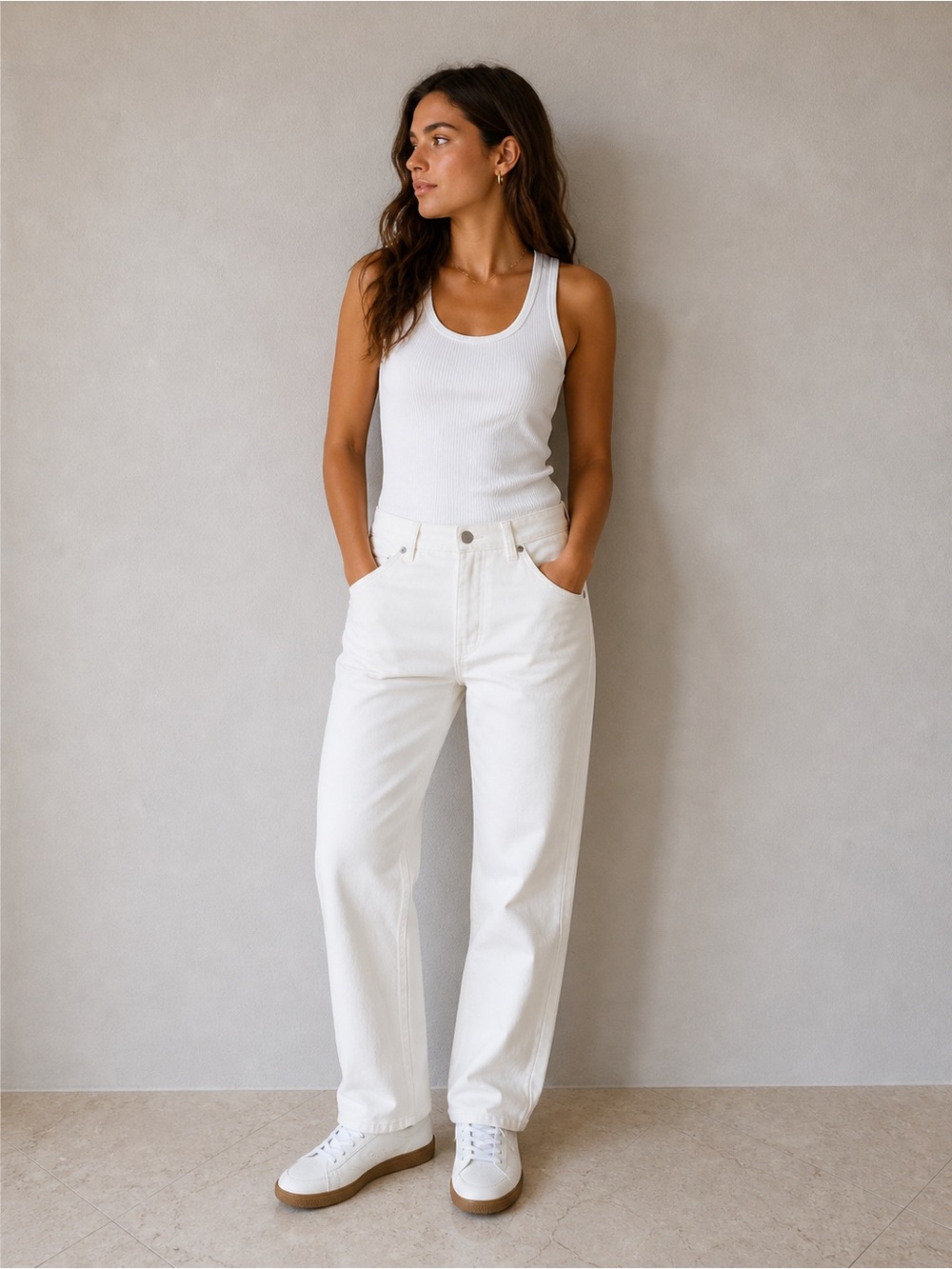High-Rise Straight Leg Women’s Jeans in White